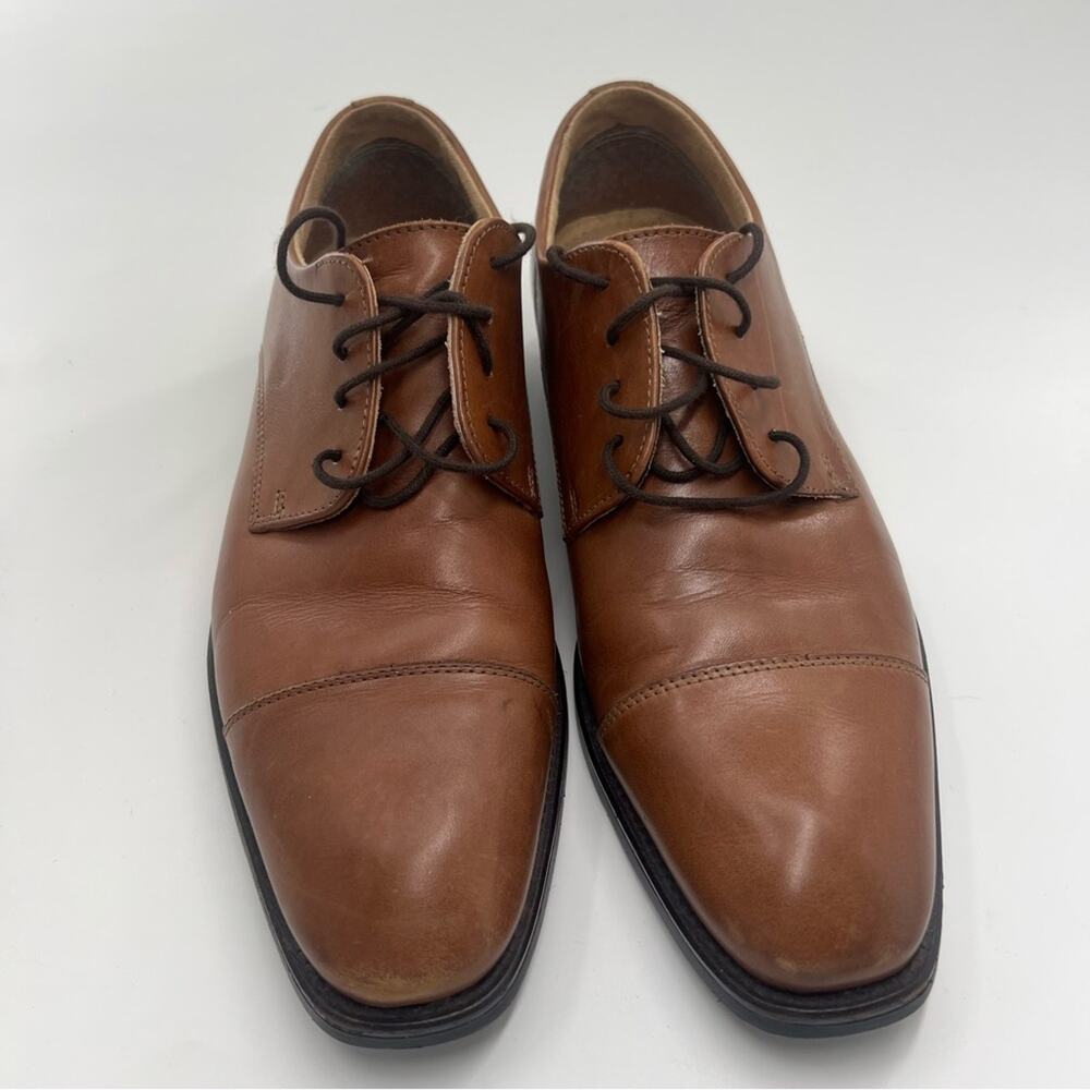 Vero Cuoio Men’s Tan Brown Leather Loathers Round Toe Lace Up Shoes Oxford